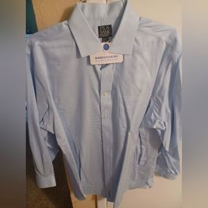 Jos. A. Bank Pinstriped dress shirt 100% Egyptian Cotton 17.5" neck
